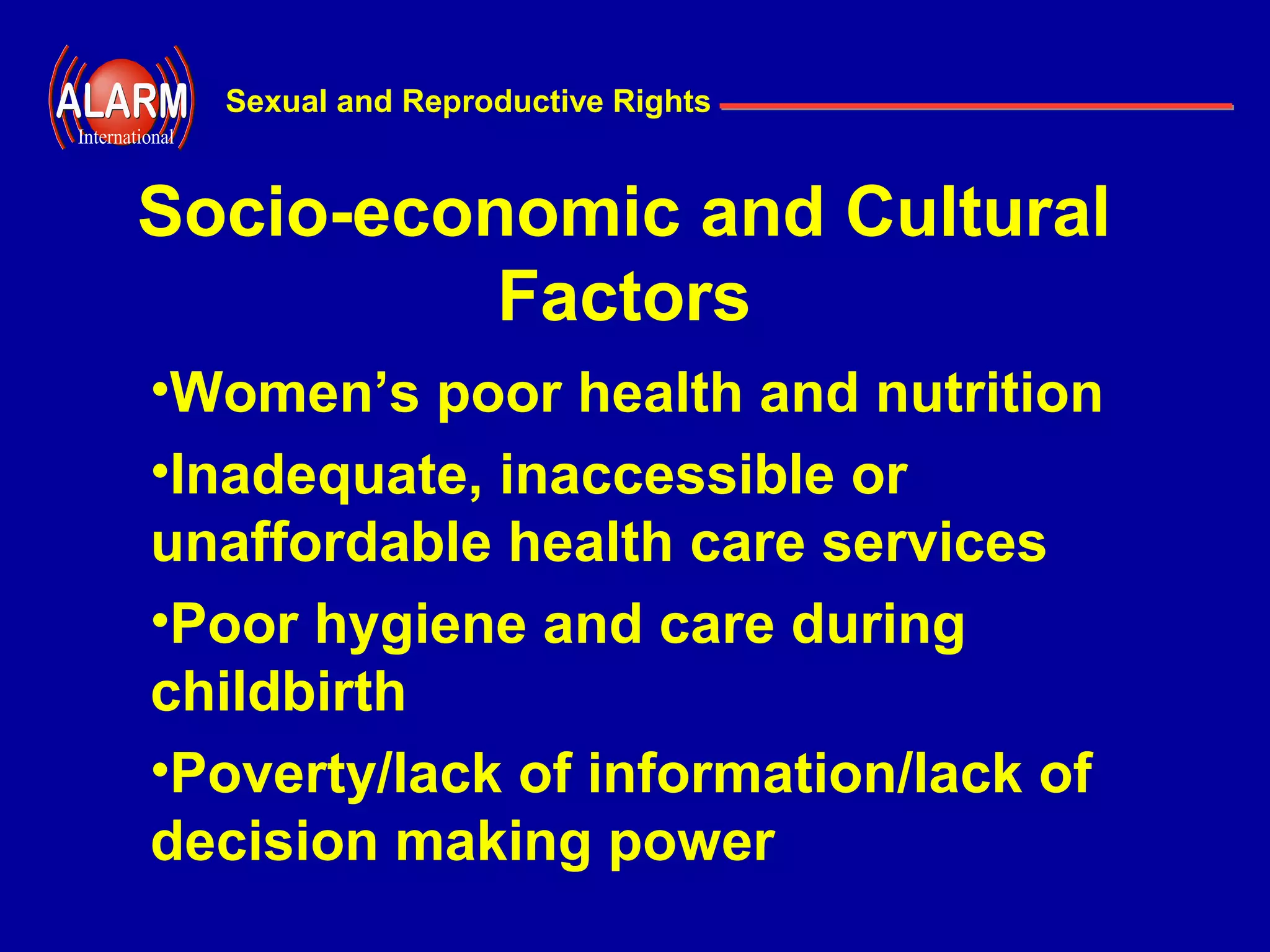 Poor Reproductive Health Ch01 s sexual and reproductive health ppt | PPT | Pregnancy ...