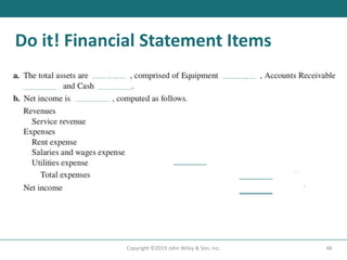 48
Copyright ©2019 John Wiley & Son, Inc.
Do it! Financial Statement Items
 