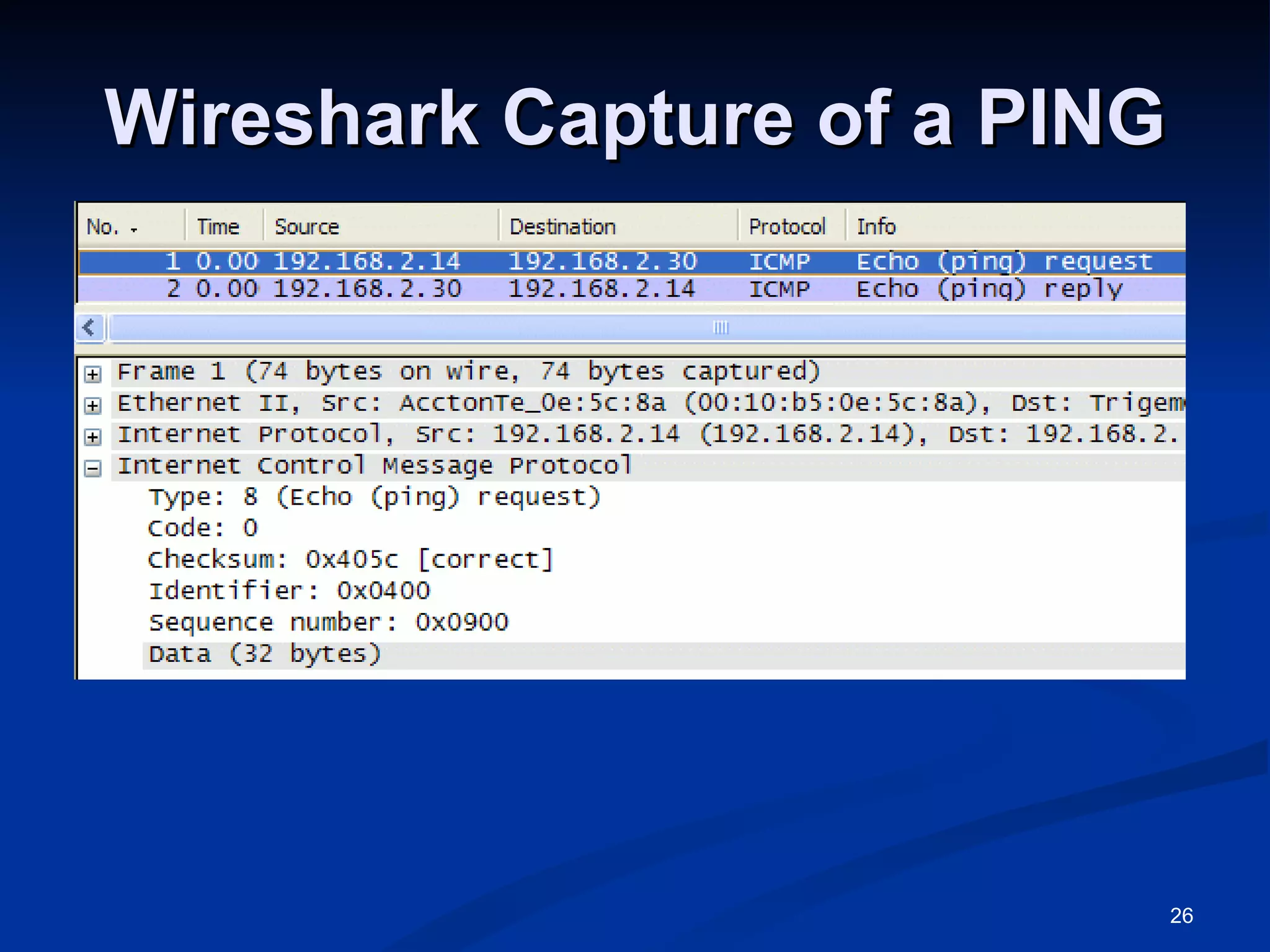 Wireshark Capture of a PING 