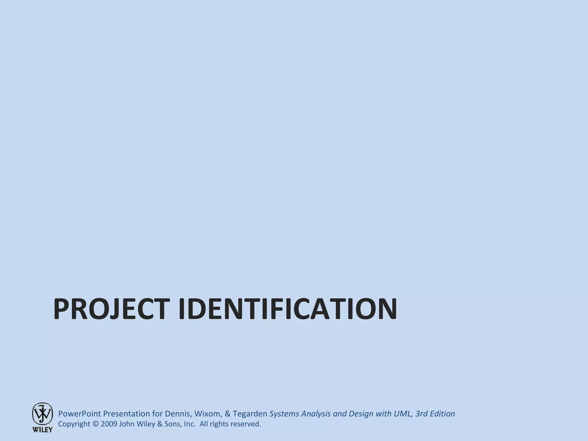 PROJECT IDENTIFICATION 