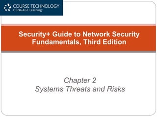 Chapter 2 Systems Threats and Risks Security+ Guide to Network Security Fundamentals, Third Edition 