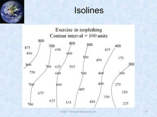 Isolines
17© 2011 Pearson Education, Inc.
800
700
600 500 400
300
 
