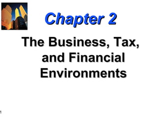 1

Chapter 2
The Business, Tax,
and Financial
Environments

 