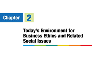 Today's Environment for
Business Ethics and Related
Social Issues
Chapter 2
 
