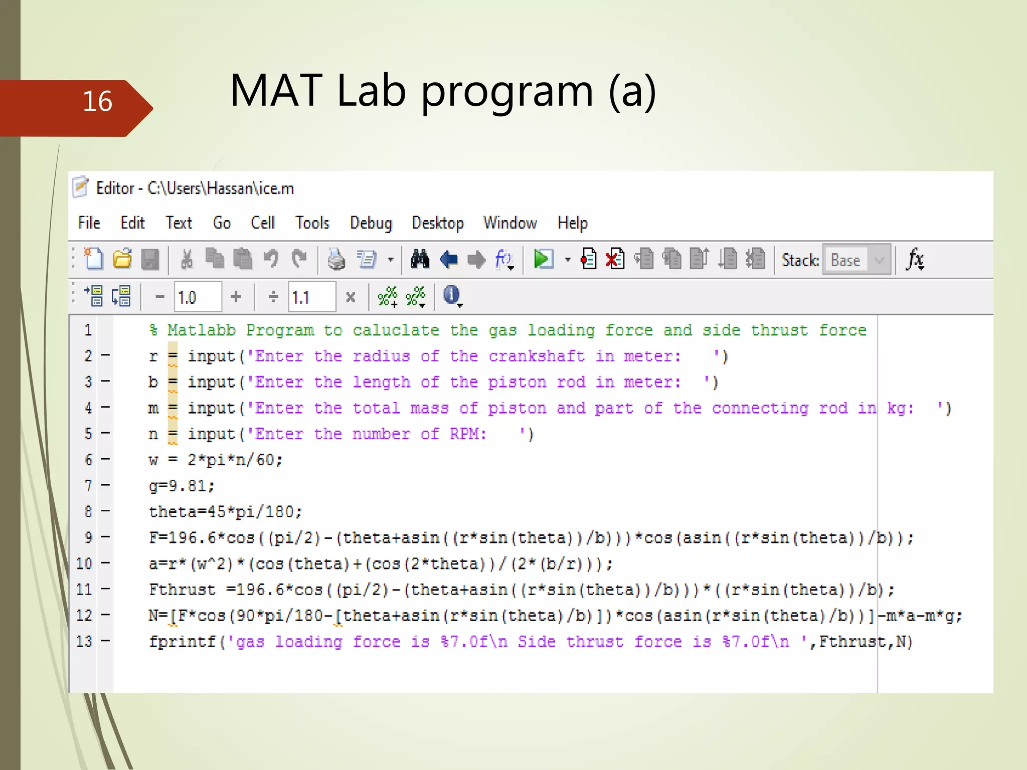 MAT Lab program (a)16
 