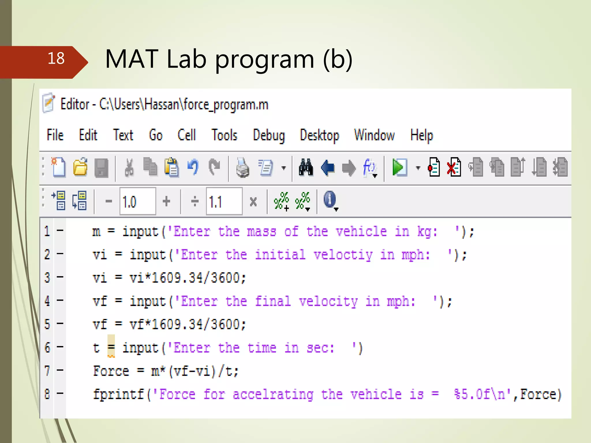 MAT Lab program (b)18
 