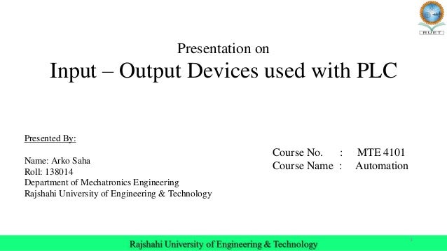 Input - Output Devices for PLC