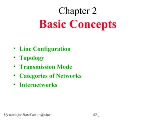 Chapter 2 Basic Concepts ,[object Object],[object Object],[object Object],[object Object],[object Object],My notes for DataCom :: @nkur    _ 