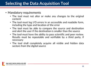 Comprehensive Guide to Digital Data Acquisition in Forensics | PDF