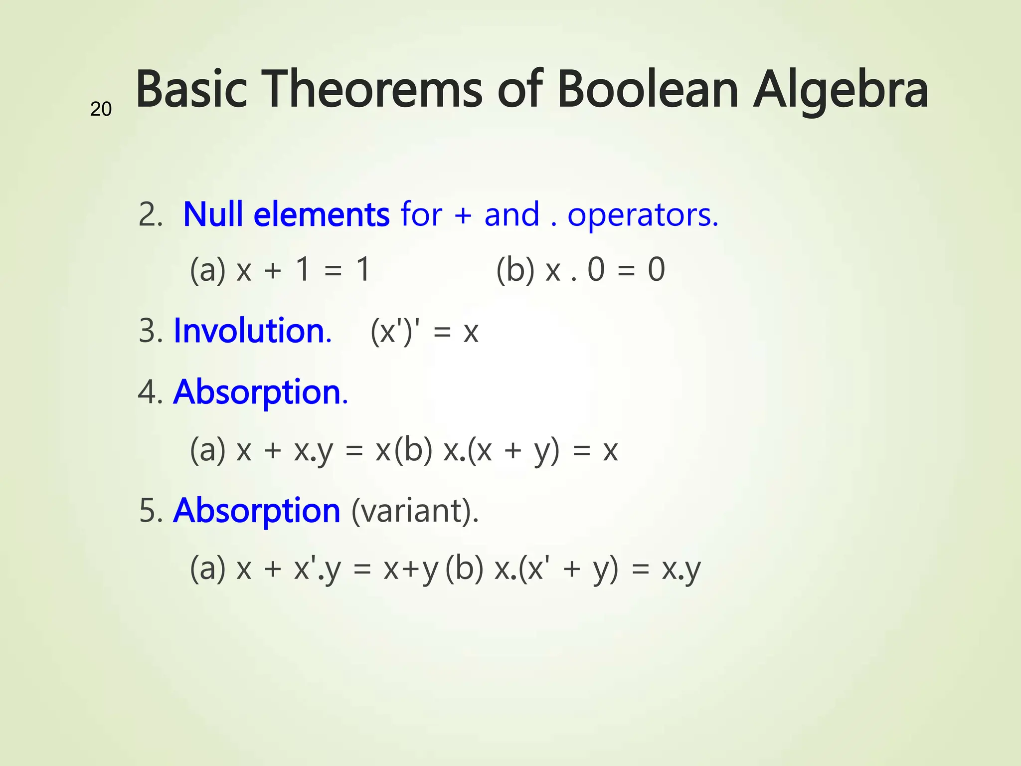Boolean Algebra and Logic gates ( Chapter 2) | PPT