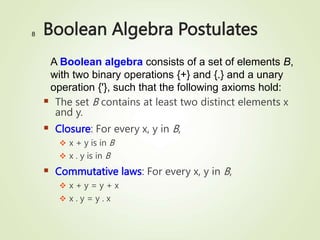 Boolean Algebra and Logic gates ( Chapter 2) | PPT