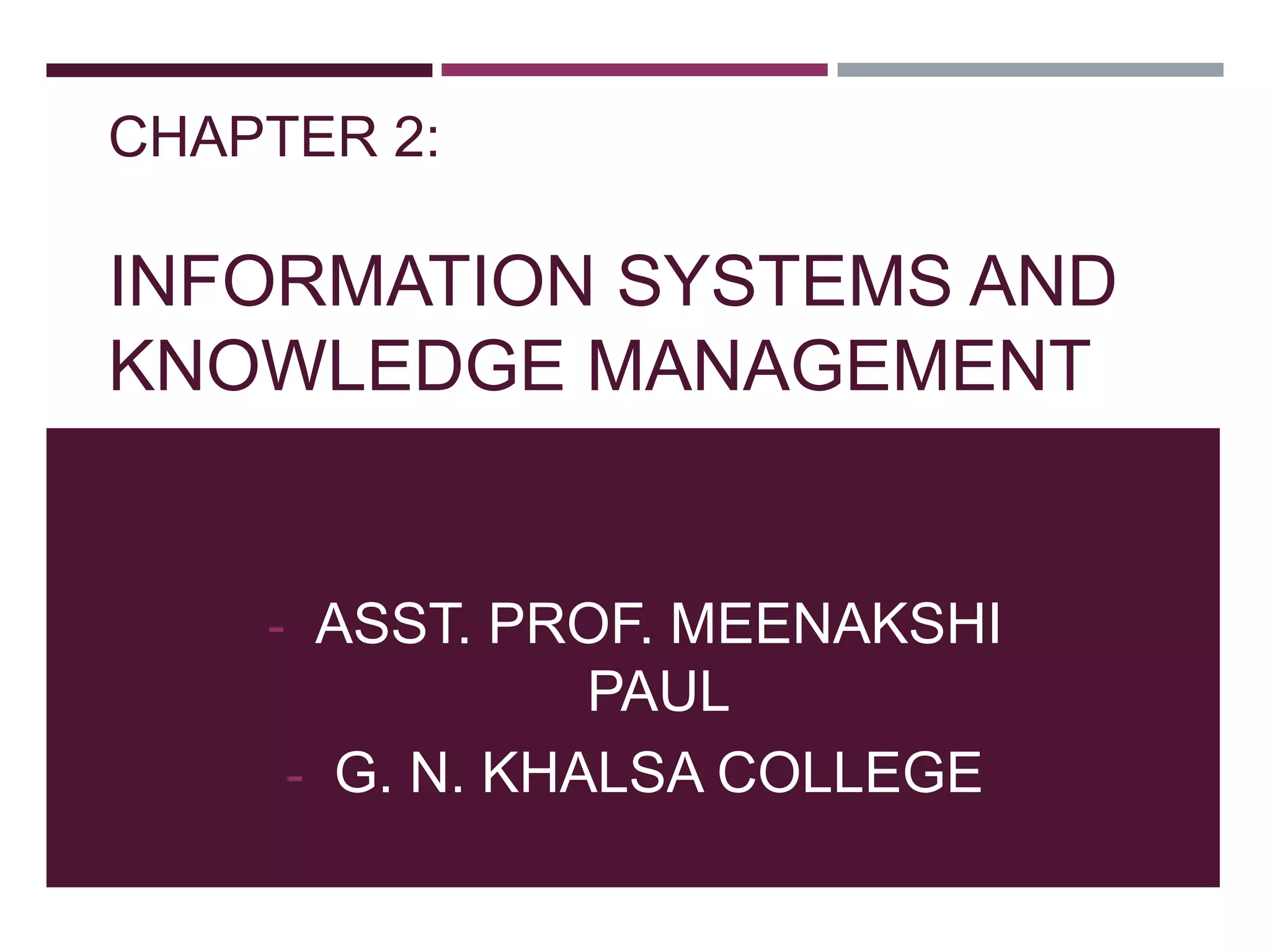 Information Systems and Knowledge Management | PPT