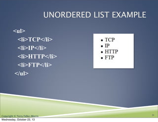 Ch. 2 HTML5, CIS 110 13F | PPT