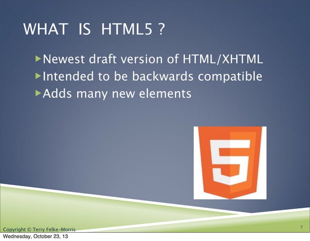 Ch. 2 HTML5, CIS 110 13F | PPT