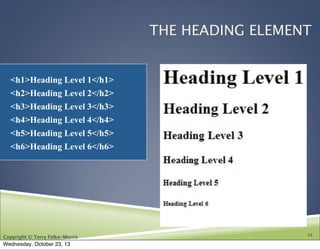 Ch. 2 HTML5, CIS 110 13F | PPT