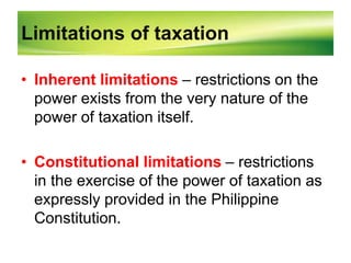 General principles of taxation