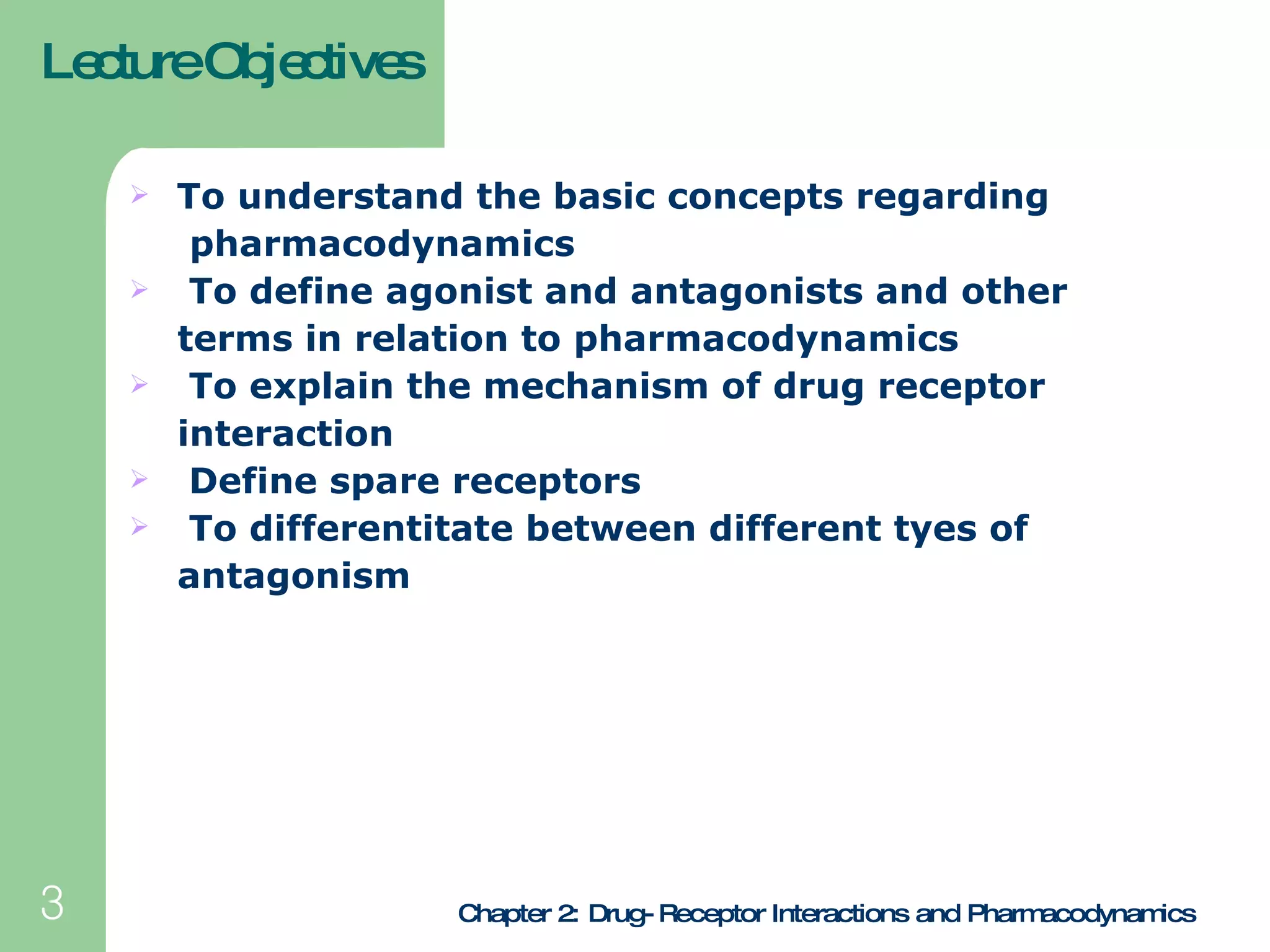 Ch02 Drug Receptor Interactions And Pharmacodynamics | PPT