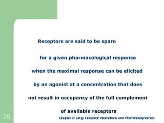 <ul><li>Receptors are said to be spare spare  </li></ul><ul><li>for a given pharmacological response </li></ul><ul><li>whe...