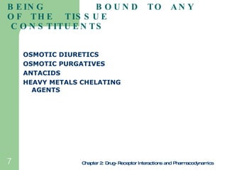 DRUGS  THAT  ACT  WITHOUT  BEING  BOUND  TO  ANY  OF  THE  TISSUE  CONSTITUENTS <ul><li>OSMOTIC DIURETICS </li></ul><ul><l...