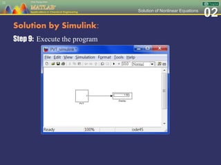 02Solution of Nonlinear Equations
Solution by Simulink:
Step 9: Execute the program
22
 