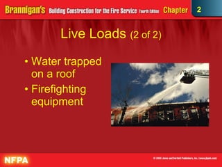 Live Loads  (2 of 2) Water trapped on a roof  Firefighting equipment 