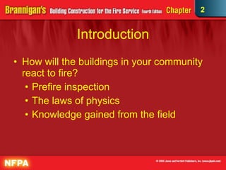 Introduction How will the buildings in your community react to fire? Prefire inspection The laws of physics Knowledge gained from the field  