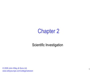 Chapter Two Scientific Investigation Ppt