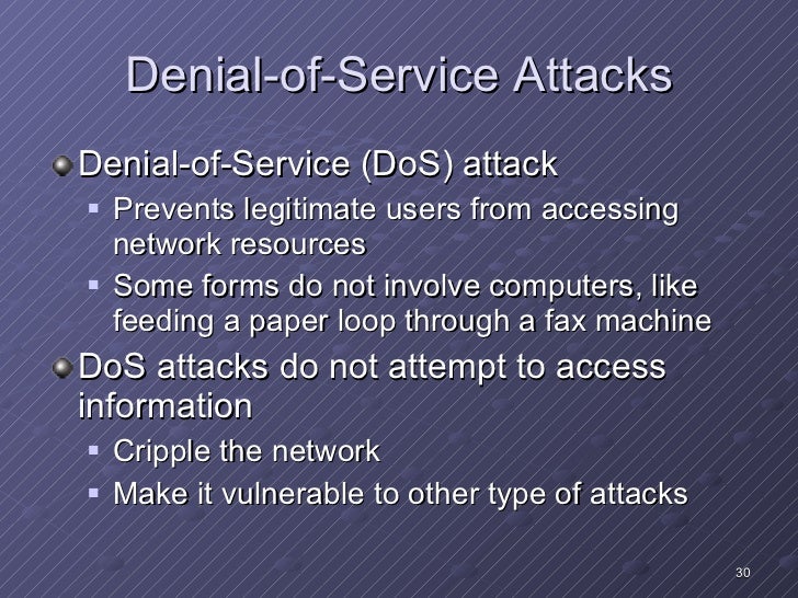 Denial of service attack research papers