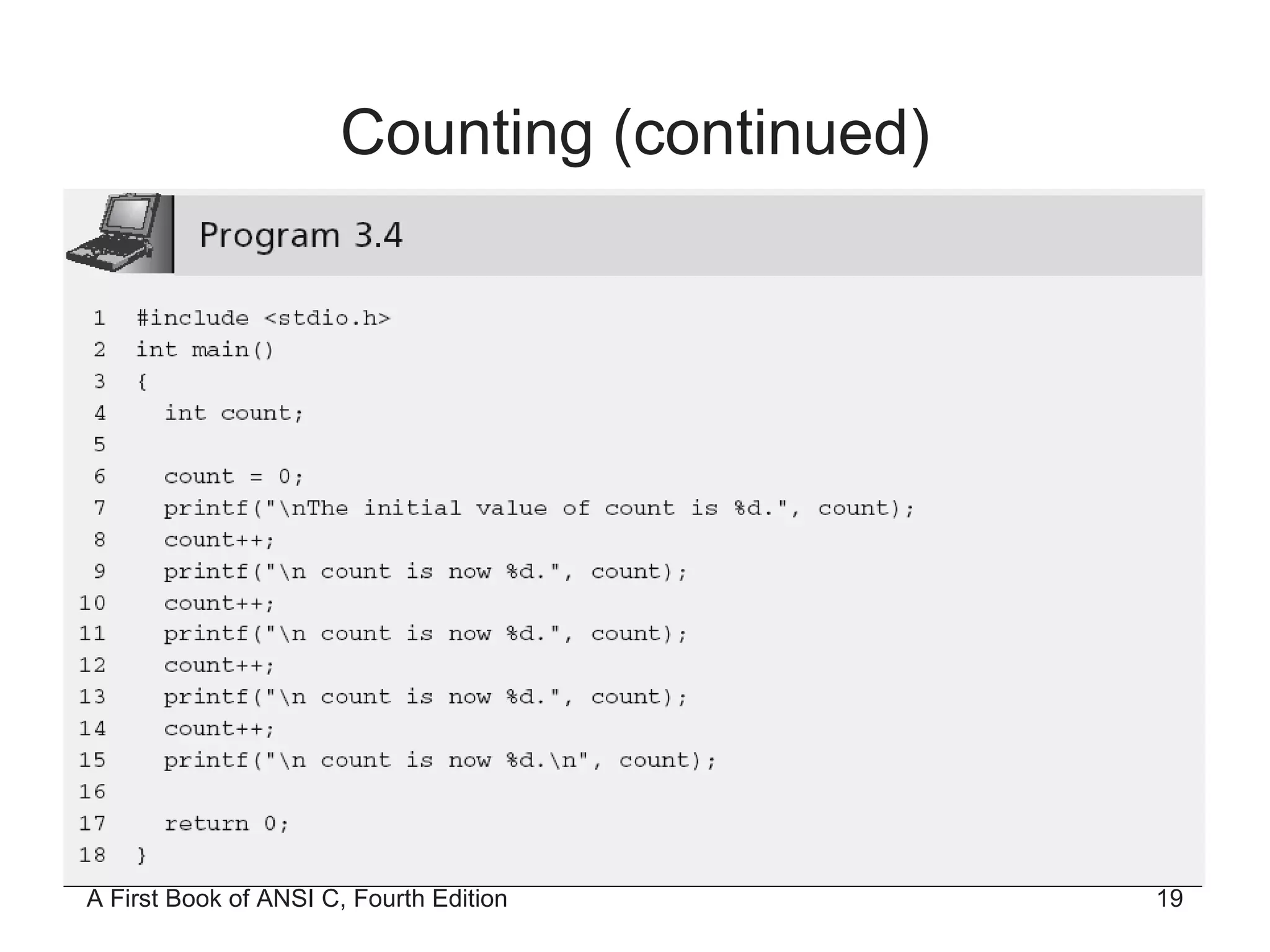 Counting (continued) 