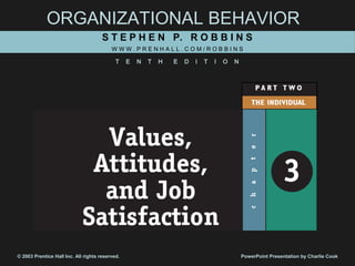 ORGANIZATIONAL BEHAVIOR
                                      S T E P H E N P. R O B B I N S
                                          WWW.PRENHALL.COM/ROBBINS

                                            T    E   N   T   H   E   D   I   T   I   O   N




© 2003 Prentice Hall Inc. All rights reserved.                                               PowerPoint Presentation by Charlie Cook
 