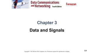 3.1
Chapter 3
Data and Signals
Copyright © The McGraw-Hill Companies, Inc. Permission required for reproduction or display.
 