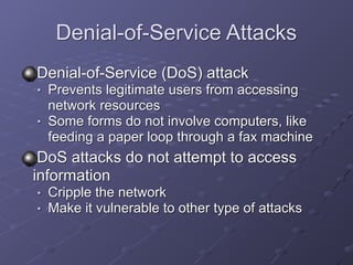 Ch 3: Network and Computer Attacks | PDF