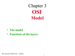 Chapter 3 OSI   Model ,[object Object],[object Object],My notes for DataCom :: @nkur  