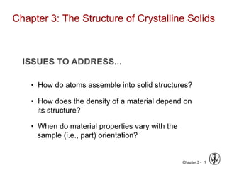 Chapter 3 - crystal structure and solid state physics | PPT
