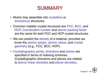 Chapter 3 - crystal structure and solid state physics | PPT
