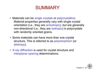 Chapter 3 - crystal structure and solid state physics | PPT