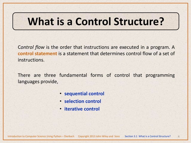 Control structures in Python programming | PPT