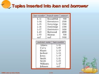 Tuples Inserted Into  loan  and  borrower 