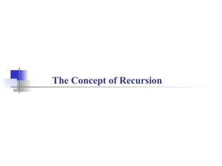 The Concept of Recursion
 