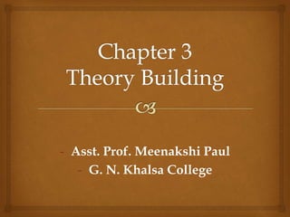 - Asst. Prof. Meenakshi Paul
- G. N. Khalsa College
 