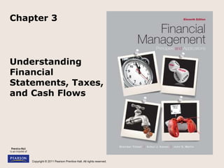 Copyright © 2011 Pearson Prentice Hall. All rights reserved.
Understanding
Financial
Statements, Taxes,
and Cash Flows
Chapter 3
 