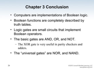 CAO- Chapter 3 Boolean Algebra and Digital Logic | PPT