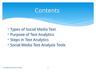 Comprehensive Guide to Social Media Text Analytics and Mining ...