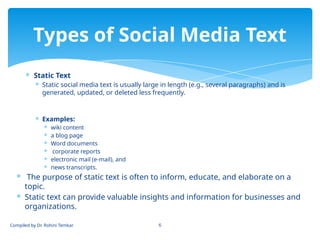 What Is Static Text Comprehensive Guide to Social Media Text Analytics and Mining ...
