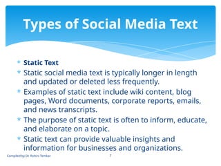 What Is Static Text Comprehensive Guide to Social Media Text Analytics and Mining ...