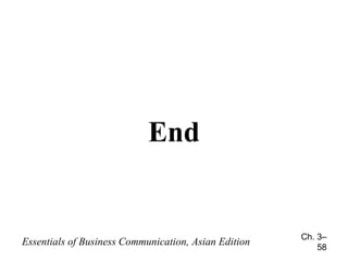 End

Essentials of Business Communication, Asian Edition

Ch. 3–
58

 