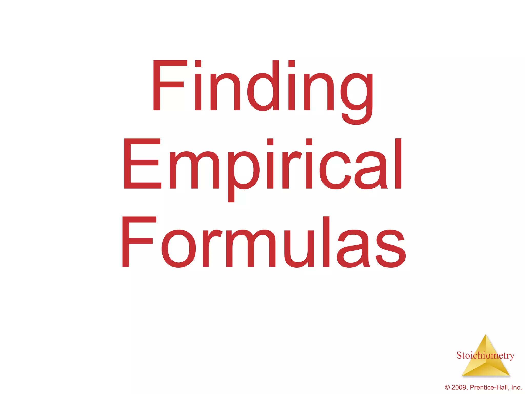 Finding Empirical Formulas 