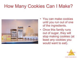 How Many Cookies Can I Make? You can make cookies until you run out of one of the ingredients. Once this family runs out of sugar, they will stop making cookies (at least any cookies you would want to eat). 