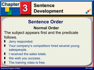 Setence Order Sentence Structure | PPT