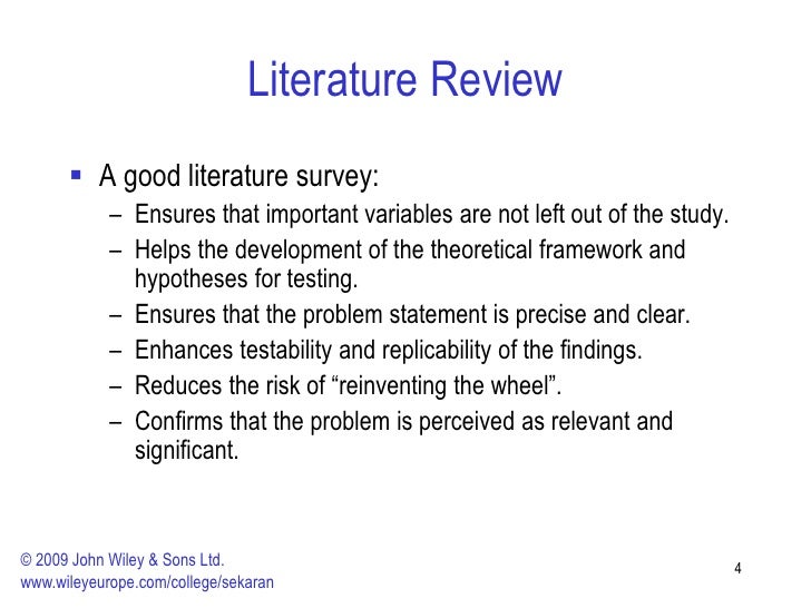 literature review paper psychology